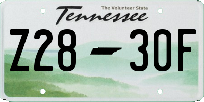 TN license plate Z2830F
