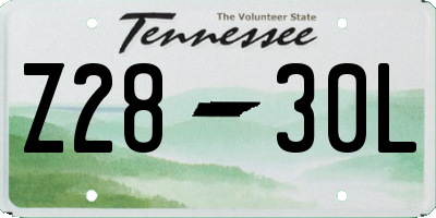 TN license plate Z2830L