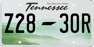 TN license plate Z2830R