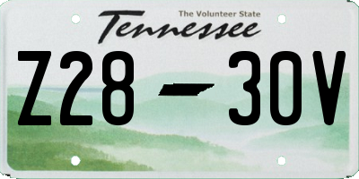 TN license plate Z2830V