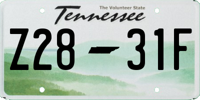 TN license plate Z2831F