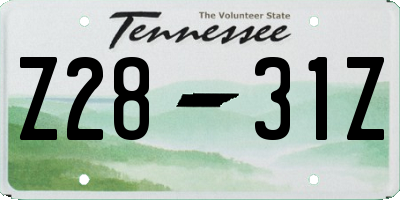 TN license plate Z2831Z