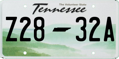 TN license plate Z2832A