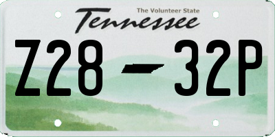 TN license plate Z2832P
