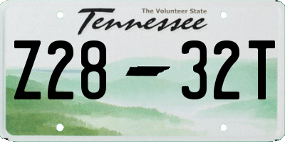 TN license plate Z2832T