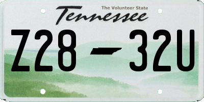 TN license plate Z2832U