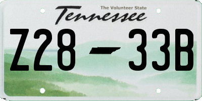 TN license plate Z2833B
