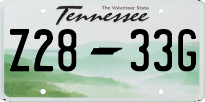 TN license plate Z2833G
