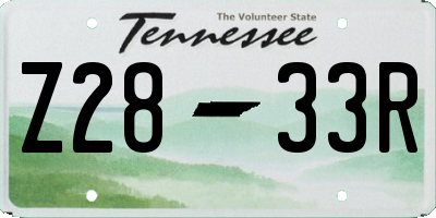 TN license plate Z2833R