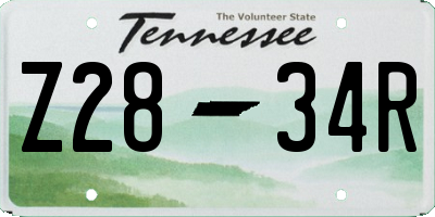 TN license plate Z2834R