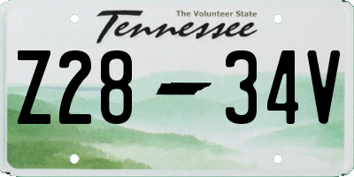 TN license plate Z2834V
