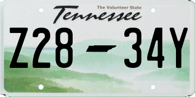 TN license plate Z2834Y