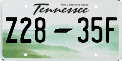 TN license plate Z2835F