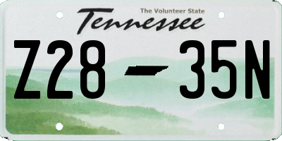 TN license plate Z2835N