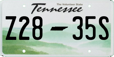 TN license plate Z2835S