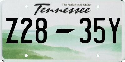 TN license plate Z2835Y