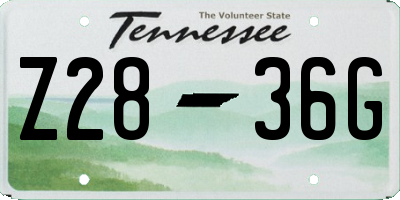 TN license plate Z2836G