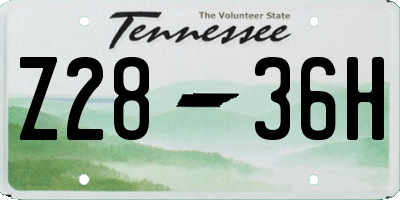 TN license plate Z2836H