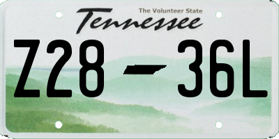 TN license plate Z2836L