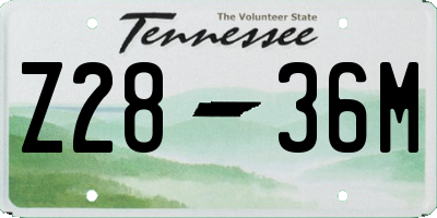 TN license plate Z2836M