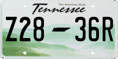 TN license plate Z2836R