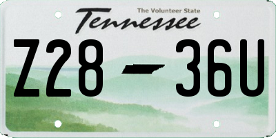 TN license plate Z2836U