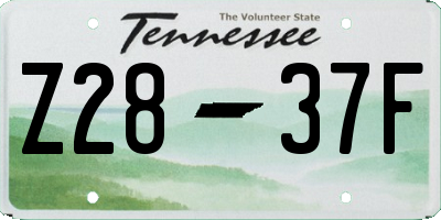 TN license plate Z2837F