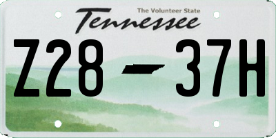 TN license plate Z2837H