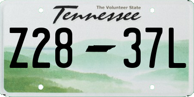TN license plate Z2837L