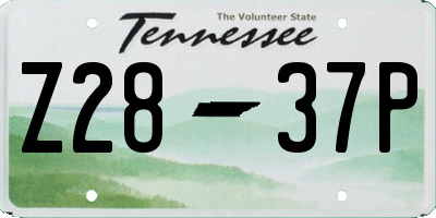 TN license plate Z2837P
