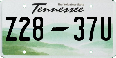 TN license plate Z2837U