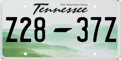 TN license plate Z2837Z