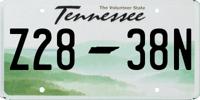 TN license plate Z2838N
