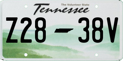 TN license plate Z2838V