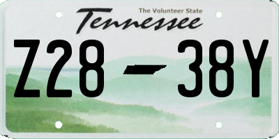 TN license plate Z2838Y