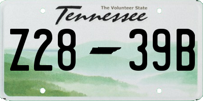 TN license plate Z2839B
