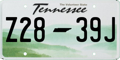 TN license plate Z2839J