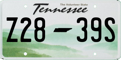 TN license plate Z2839S
