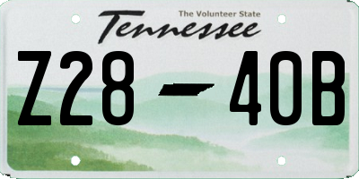 TN license plate Z2840B