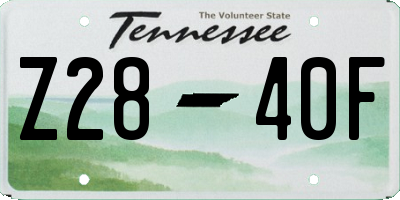 TN license plate Z2840F