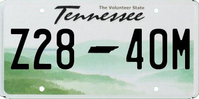 TN license plate Z2840M