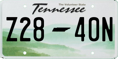 TN license plate Z2840N