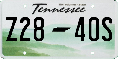 TN license plate Z2840S