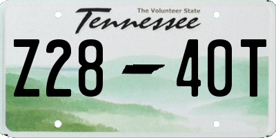 TN license plate Z2840T
