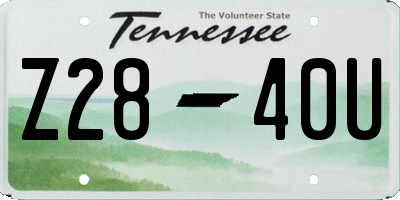 TN license plate Z2840U