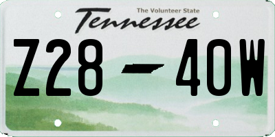 TN license plate Z2840W