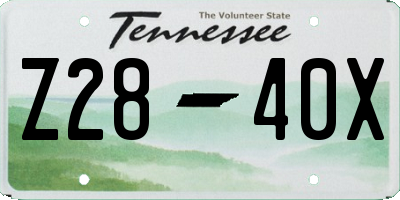 TN license plate Z2840X