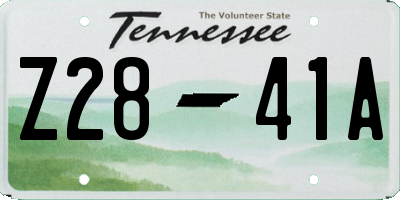 TN license plate Z2841A