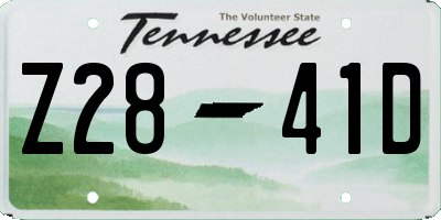 TN license plate Z2841D