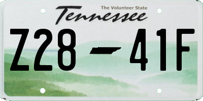 TN license plate Z2841F